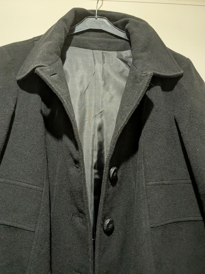 Beau manteau Wendy noir laine et cachemire. Taille 48l - photo numéro 4