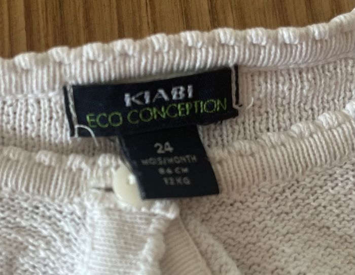 🤍 Gilet blanc – 24 mois – Kiabi - photo numéro 3