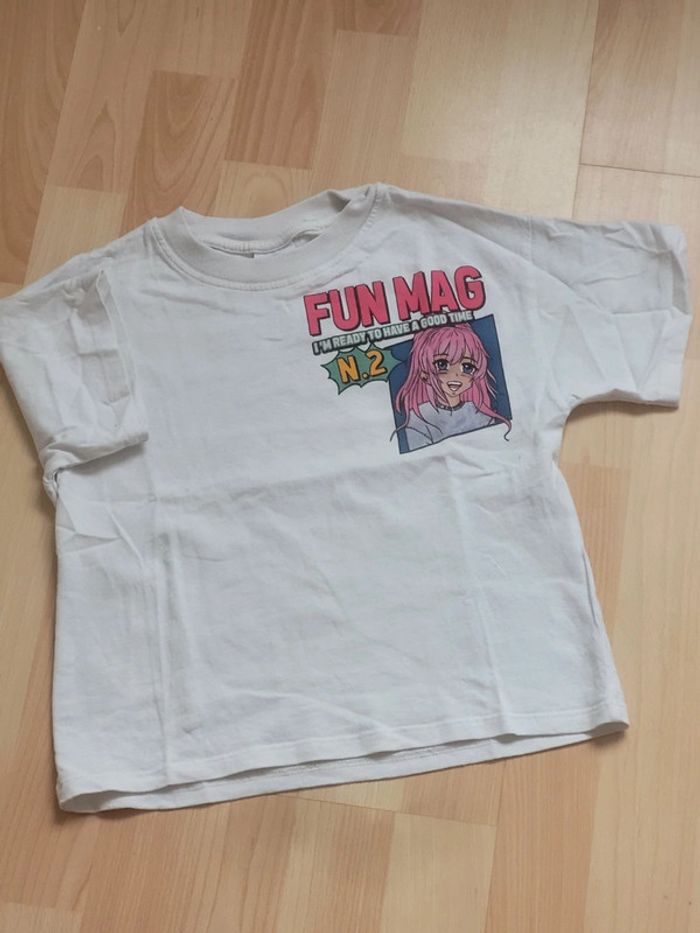 T-shirt col rond manches courtes cartoon manga 6ans Zara