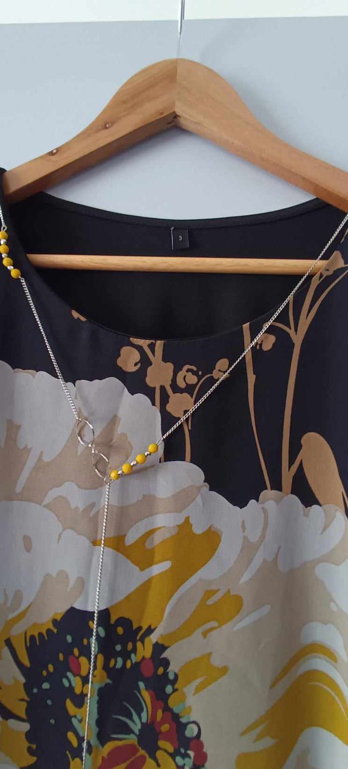 Blouse avec voile fleuri manches longues avec collier intégré taille 3 - photo numéro 6