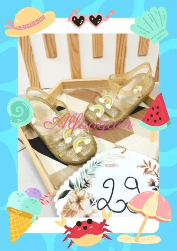 Sandales plastique paillettes arc en ciel 29