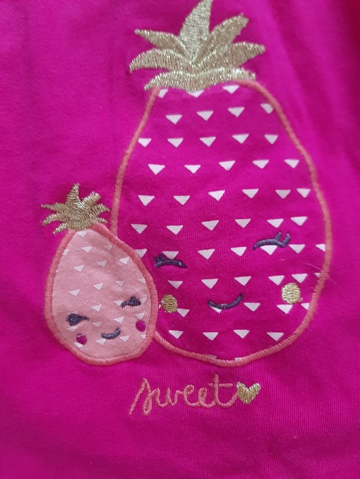 Pyjama léger coton fuschia fille - ananas - Kiabi - 3 mois - photo numéro 3