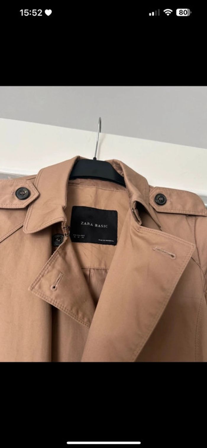 trench long marron femme zara M neuf - photo numéro 3