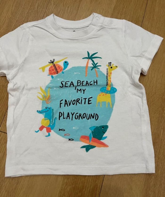 Lot de 2 t-shirts manches courtes 6 mois - photo numéro 2