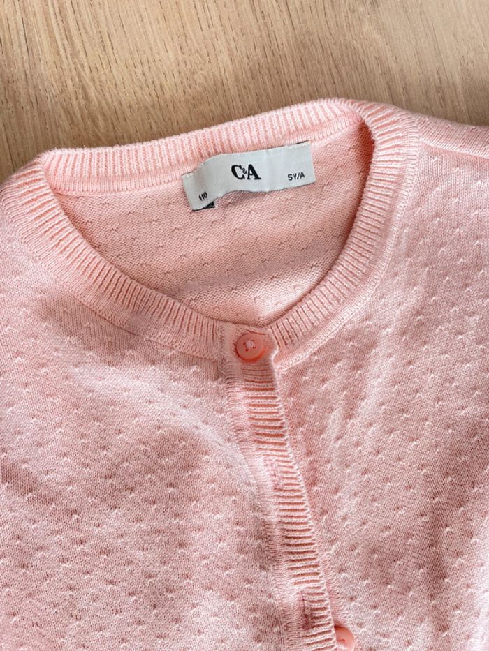 Cardigan, gilet, fille rose 5 ans - photo numéro 2