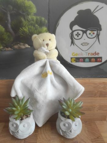 Ours Jaune Clair BN3530 Baby Nat' Bonbon plat mouchoir #geektradedoudou