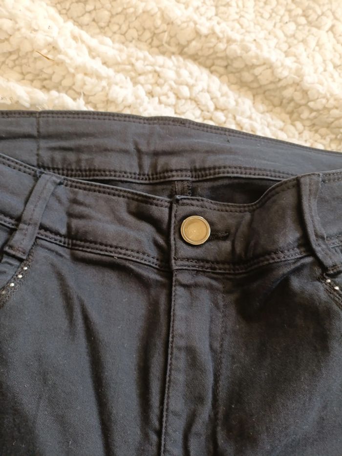 Pantalon noir droit strassé Collection Premium Armand Thierry elegant chic vintage old - photo numéro 3
