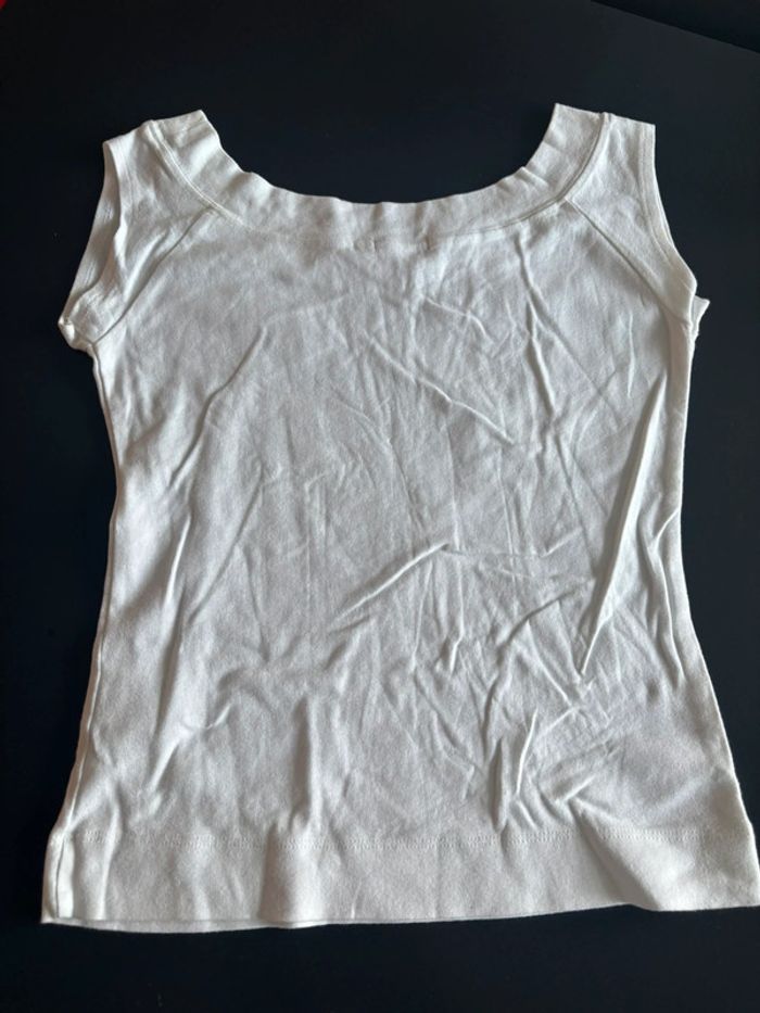 Tee shirt blanc avec écriture noire T38/40 - photo numéro 5