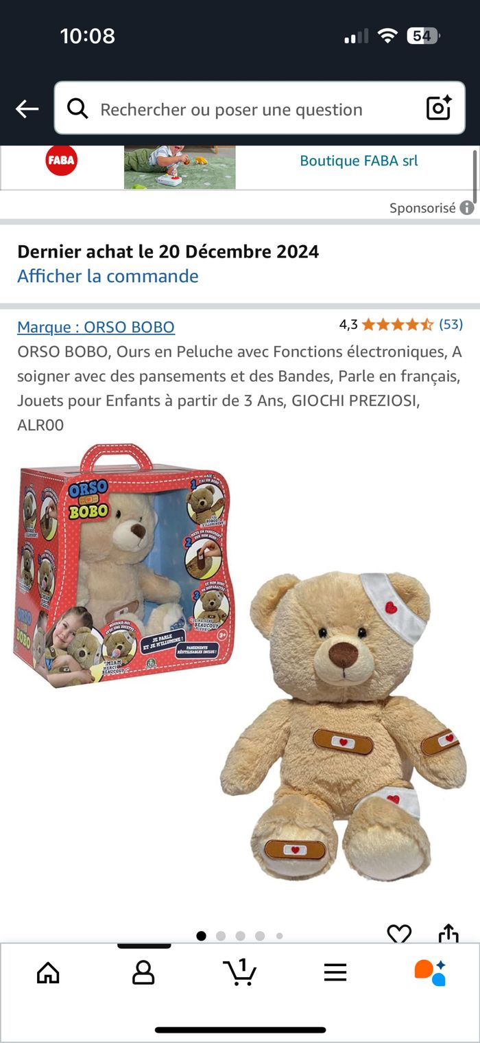 Peluche ORSO BOBO - photo numéro 3