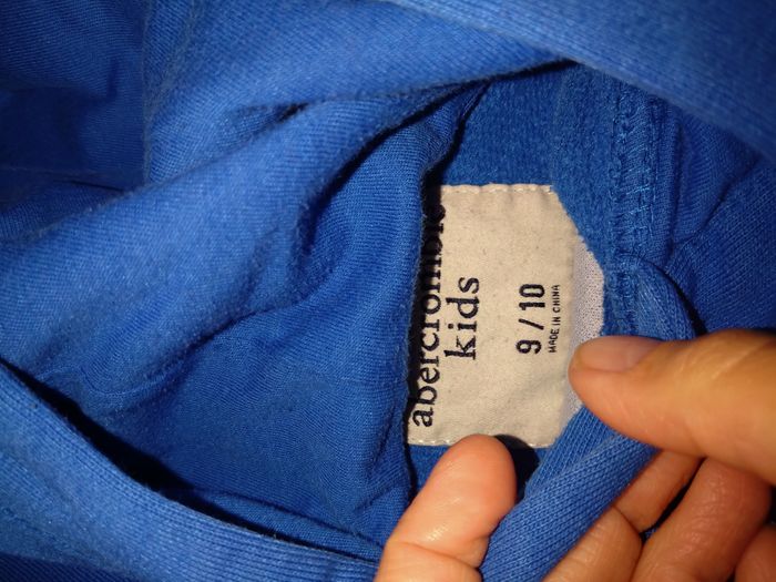 Sweat Abercrombie Kids bleu électrique – Garçon 9/10 ans – À capuche – coton - photo numéro 2