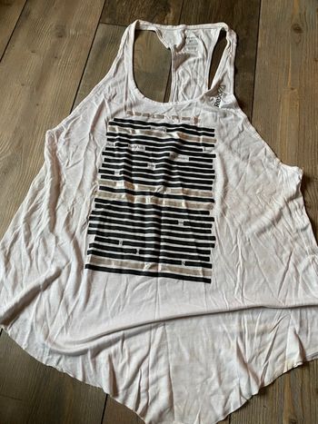 Débardeur sport reebok blanc noir argenté M