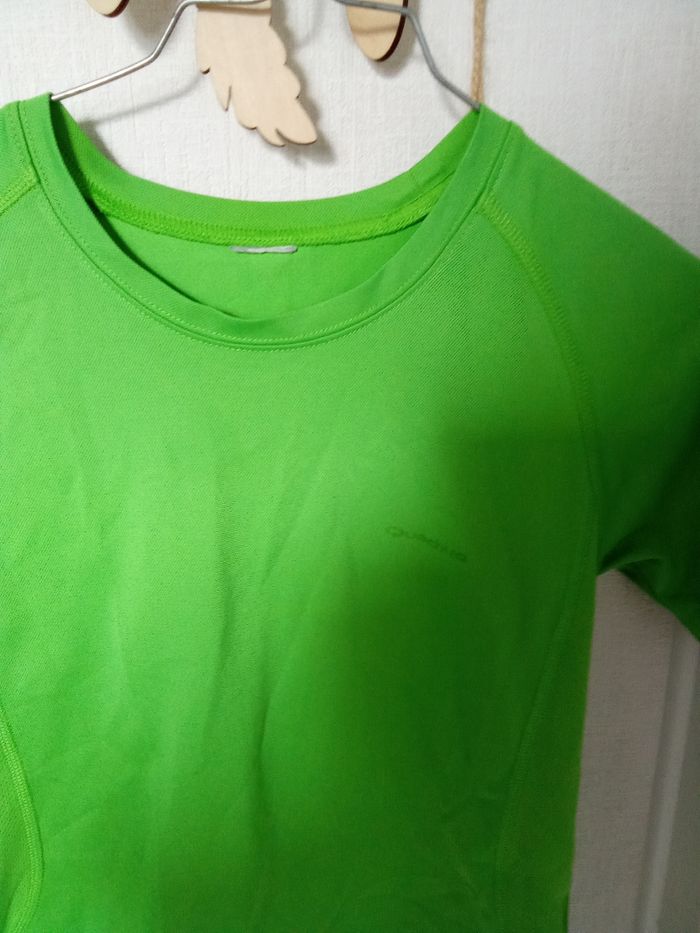 Maillot tee shirt de sport enfant, foot, vert quechua decathlon taille 6-8 ans - photo numéro 3