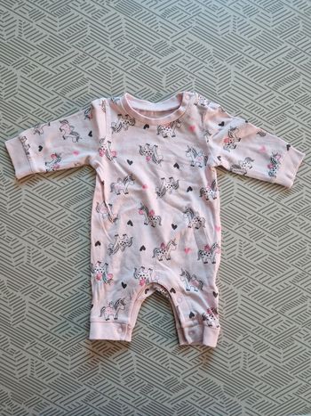 Pijama fille rose licornes 50-56 cm