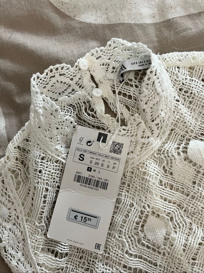 Top Zara femme dentelle taille S - photo numéro 2
