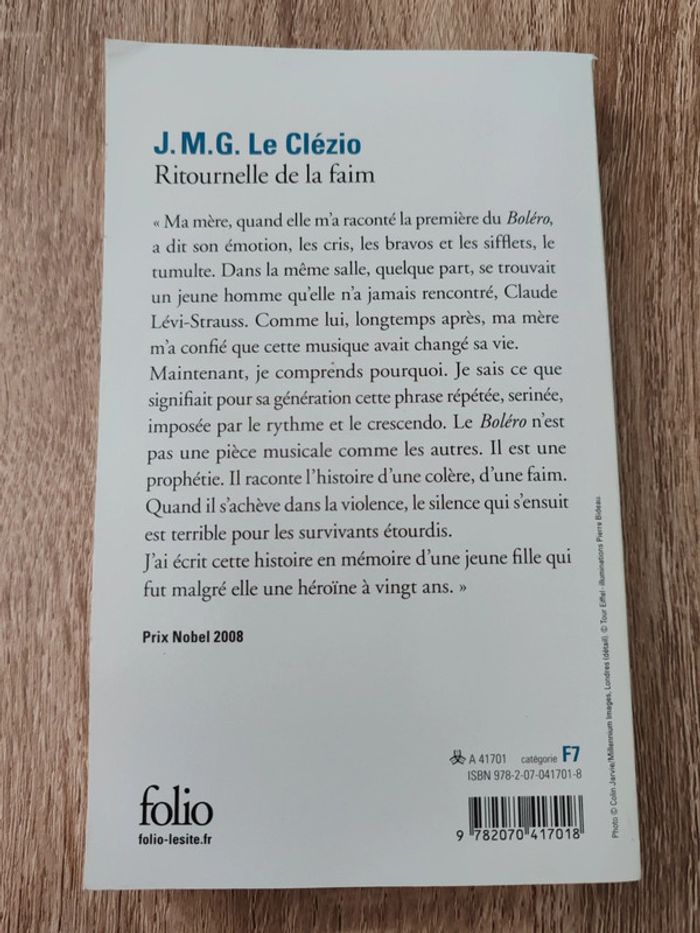 J.M.G. Le Clézio 🌸 Ritournelle de la faim - photo numéro 2