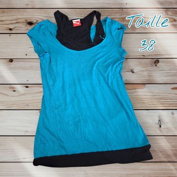 💙👕 T-shirt de sport Puma avec débardeur intégré 👕💙