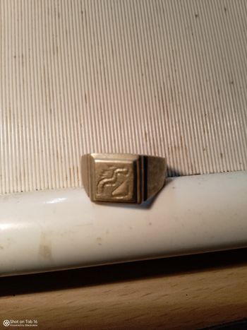 Superbe bague chevalière pour homme en plaqué avec poinçon