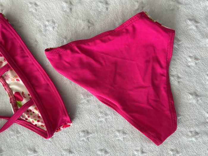 maillot de bain 2 pièces rose et blanc 18 mois pommette - photo numéro 8