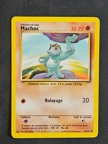 Carte Pokemon Machoc Set de base 52/102