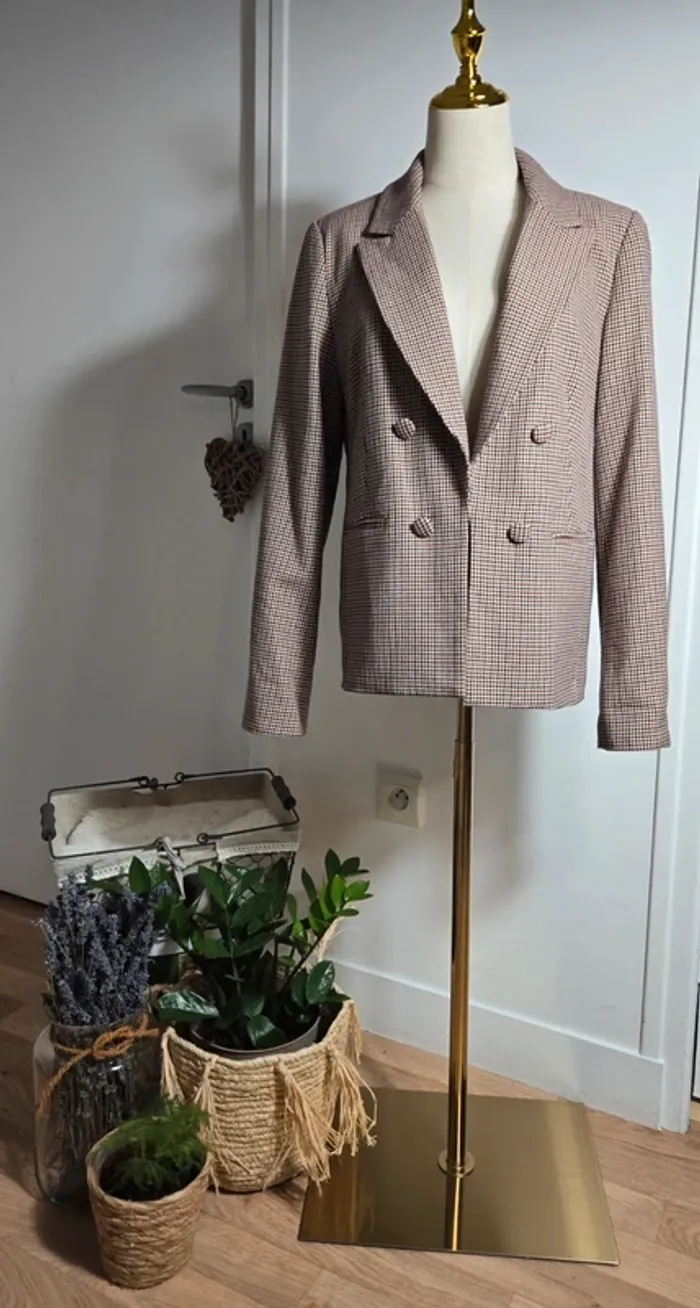 Veste/blazer Kiabi marron,bordeaux,crème taille L/40 - photo numéro 2