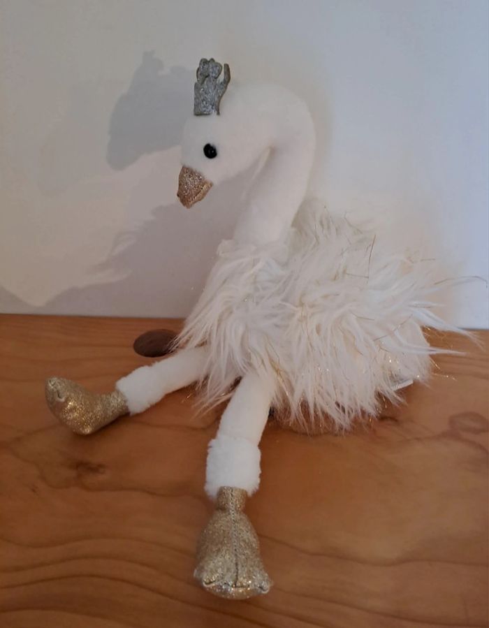 Peluche cygne blanc 30 cm - photo numéro 2