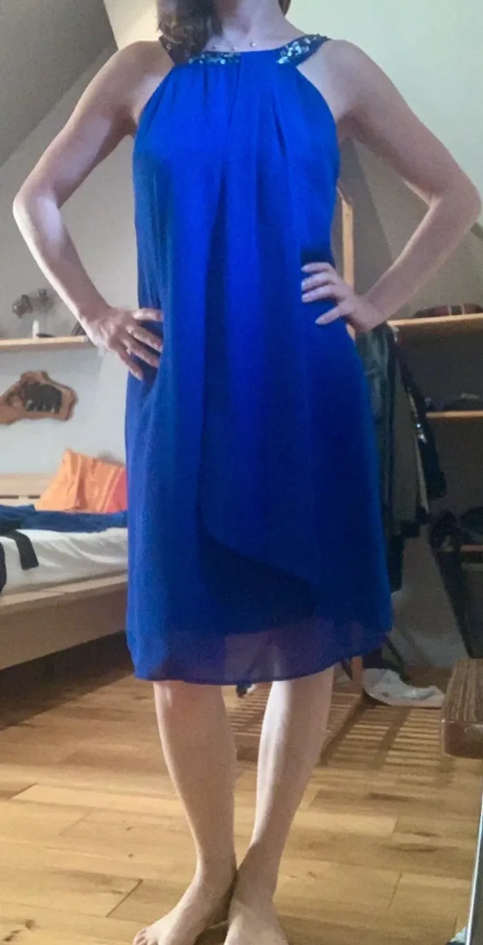 Robe cocktail Jacqueline Riu bleu marine 36 - photo numéro 2