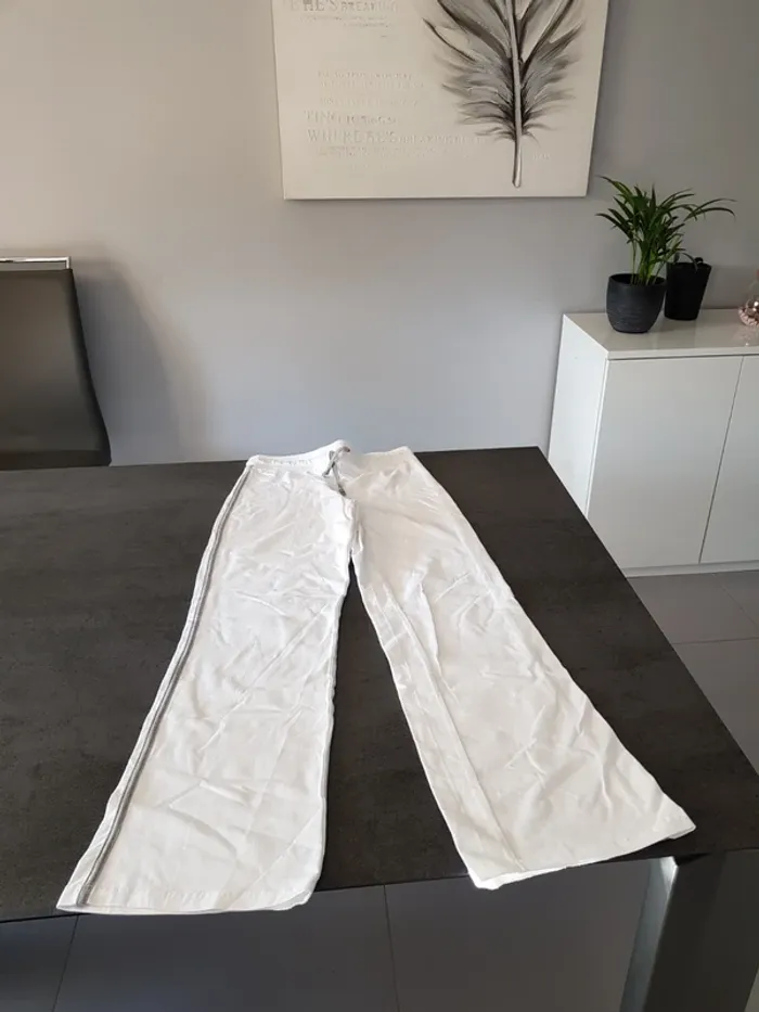 Pantalon jogging blanc/gris La redoute 38/40 - photo numéro 4