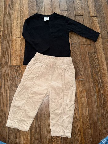 T-shirt et pantalon velour Zara 12 mois