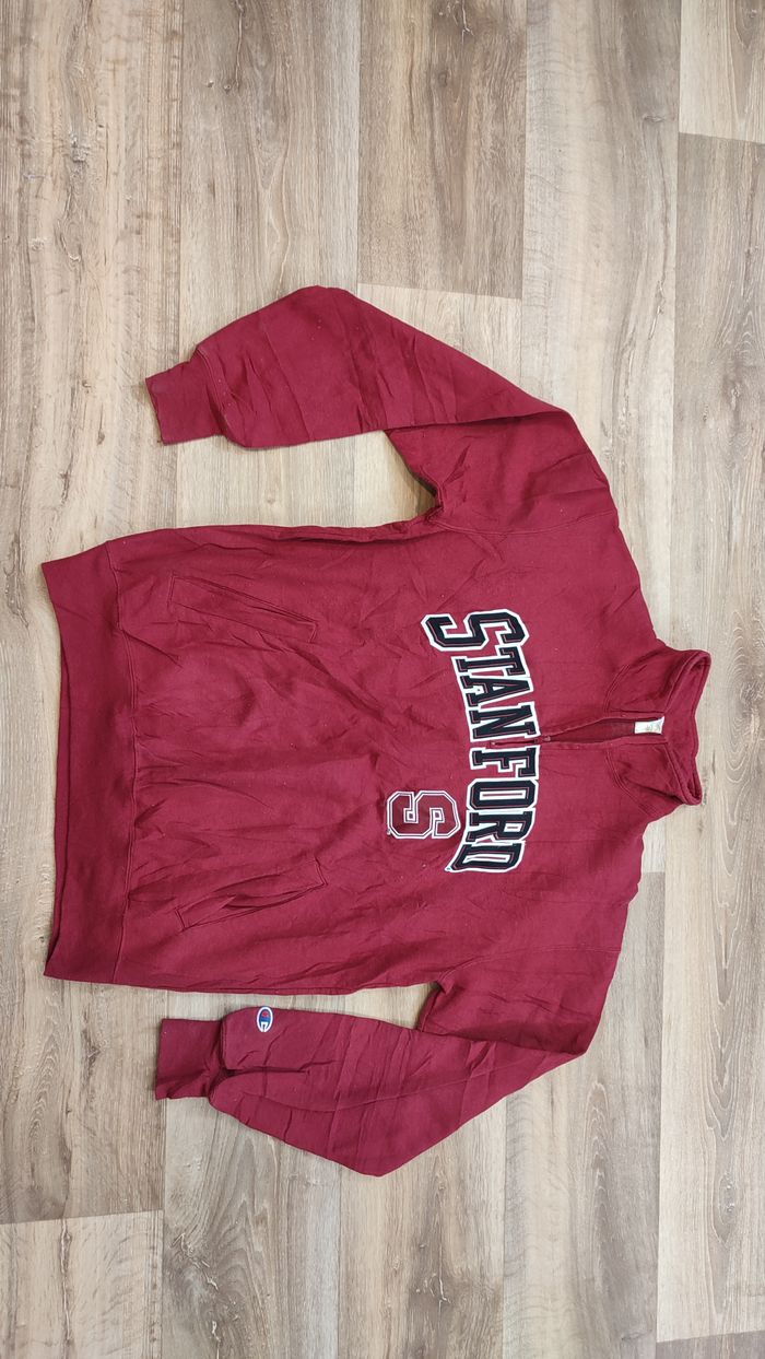 Vêtement homme Sweat zippé 1/4 Haut de sport rouge Champion taille L #Retrostreet - photo numéro 4