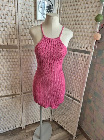 Jolie robe mini NA-KD rose dos nu lacé femme TS / 36 
