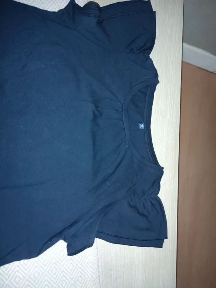 Tee-shirt marine manches volontés 12 ans - photo numéro 2