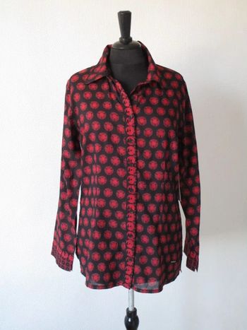 Chemise noire imprimé rouge/orangé Agathe & Louise 40 NEUVE
