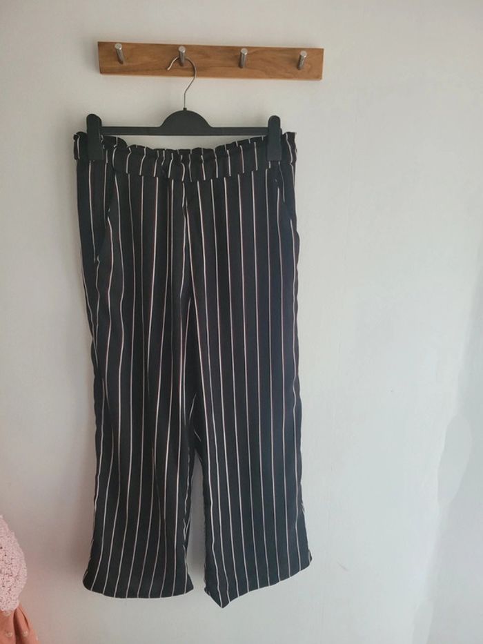 Pantalon large rayé