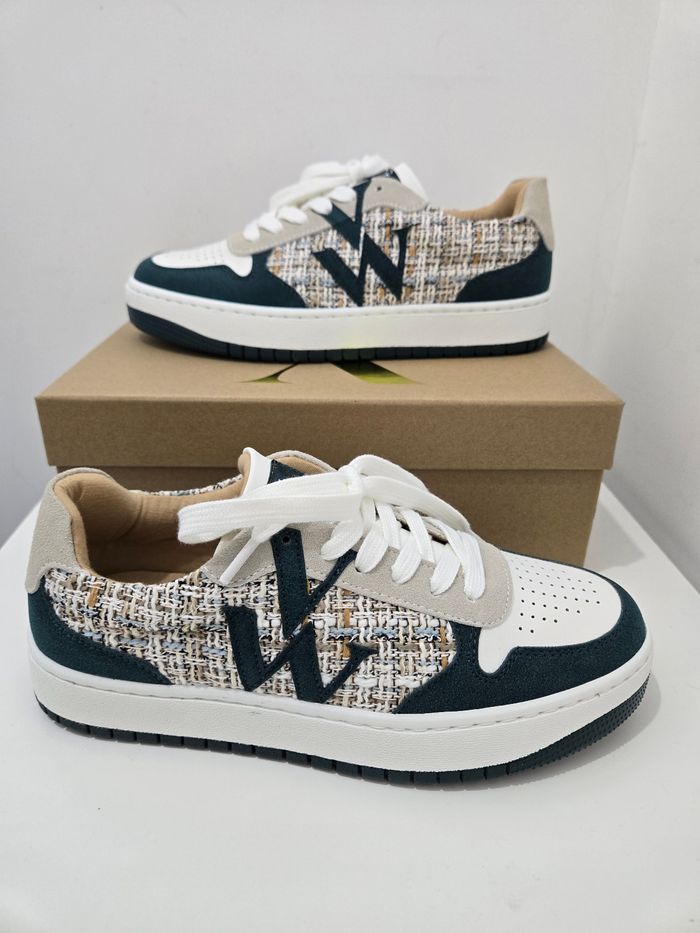 Basket femme Vanessa Wu taille 38 modèle ilyana neuves authentique blanc vert