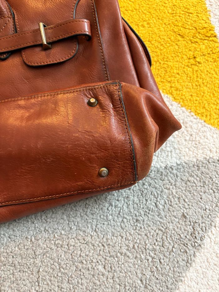 Sac à main en cuir marron Katana - photo numéro 7