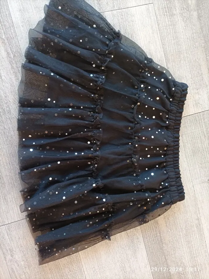 Jupe courte sequins noire 8 ans - photo numéro 2