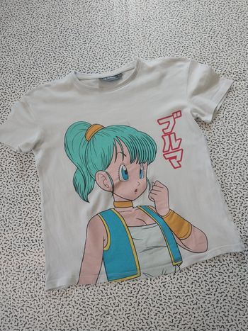 T-shirt Dragon Ball Bulma manga anime blanc 10 ans oversize kawaii