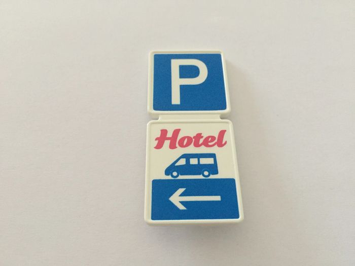 Double panneau de signalisation 30636683 pièce détachée Playmobil 5267 Le minibus de l'hôtel #A34