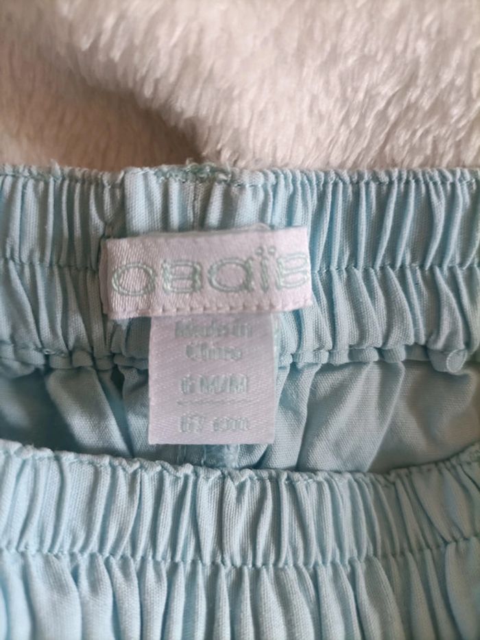 Pantalon bleu ciel à fleurs – Obaïbi – 6 mois - photo numéro 2