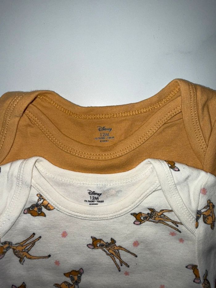 Lot de deux body Disney bambi 9 mois - photo numéro 2