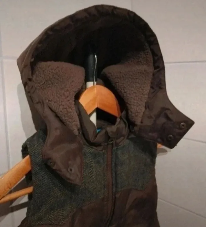 🎉 Veste sans manche avec capuche mi saison 10 ans marron grise sergent major 🎉 - photo numéro 2