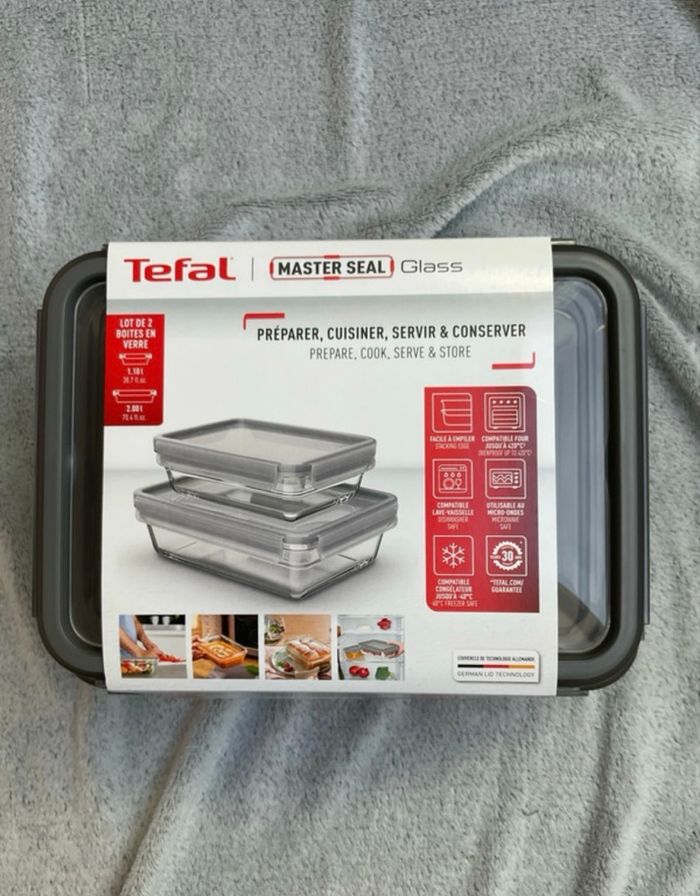 Lot de 2 boites en verre Tefal gris - photo numéro 3
