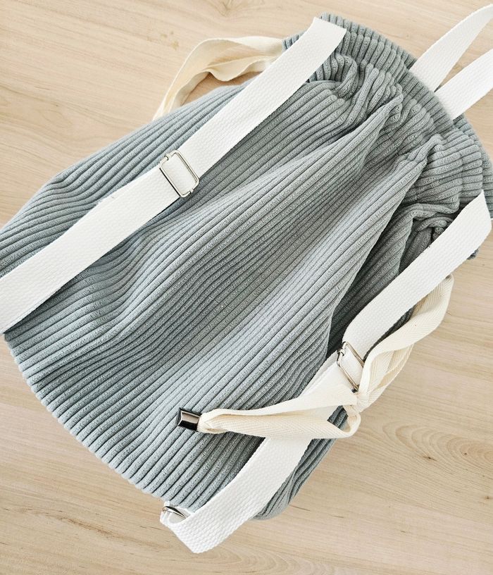 Sac à dos cotelé Vert d'eau - photo numéro 2