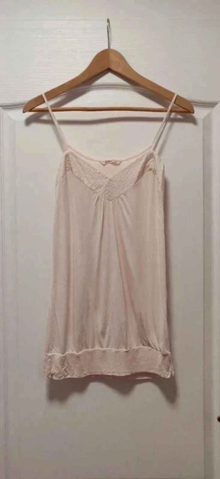 Top bretelles rose pêche Camaïeu 38