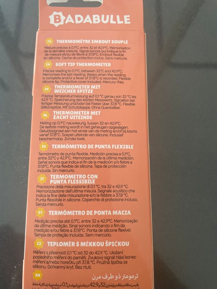 Thermomètre corporel bébé - embout souple - photo numéro 2