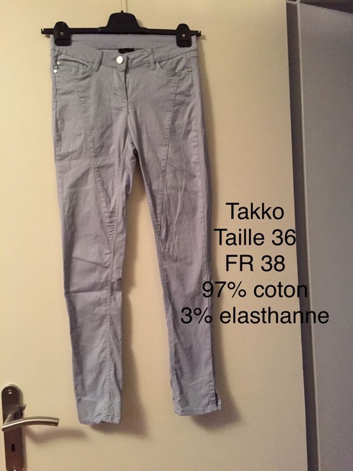 Pantalon bleu clair Takko Taille 36