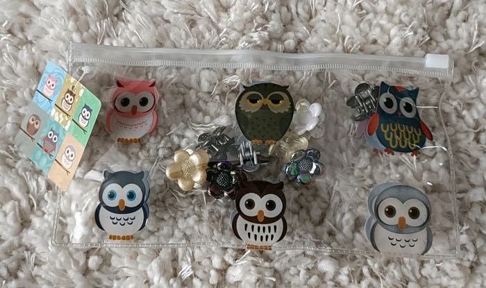 Une trousse oiseau et 10 barettes fleurs - photo numéro 2