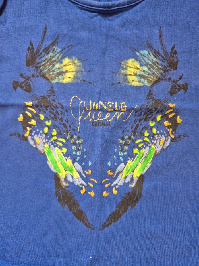 Tee-shirt manche courte été bleu electrique avec oiseau catimini - photo numéro 2