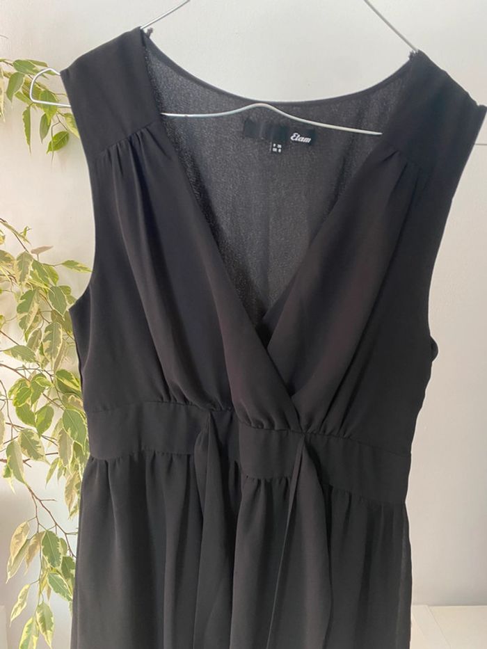 Robe noir etam fluide col V avec laçage - photo numéro 4