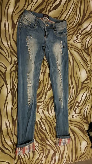 Jean strass effet déchiré